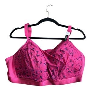 Addition Elle Deesee Lingerie Wireless T-Shirt Bra Size 44C Fuschia